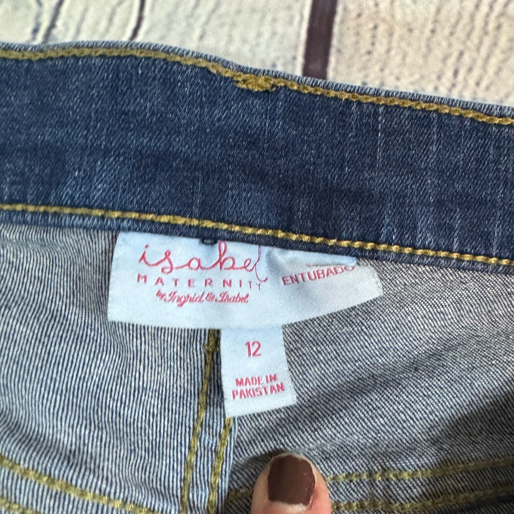 Isabel Maternity by Ingrid & Isabel Dark Blue Distressed Jeans - Picture 3 of 5